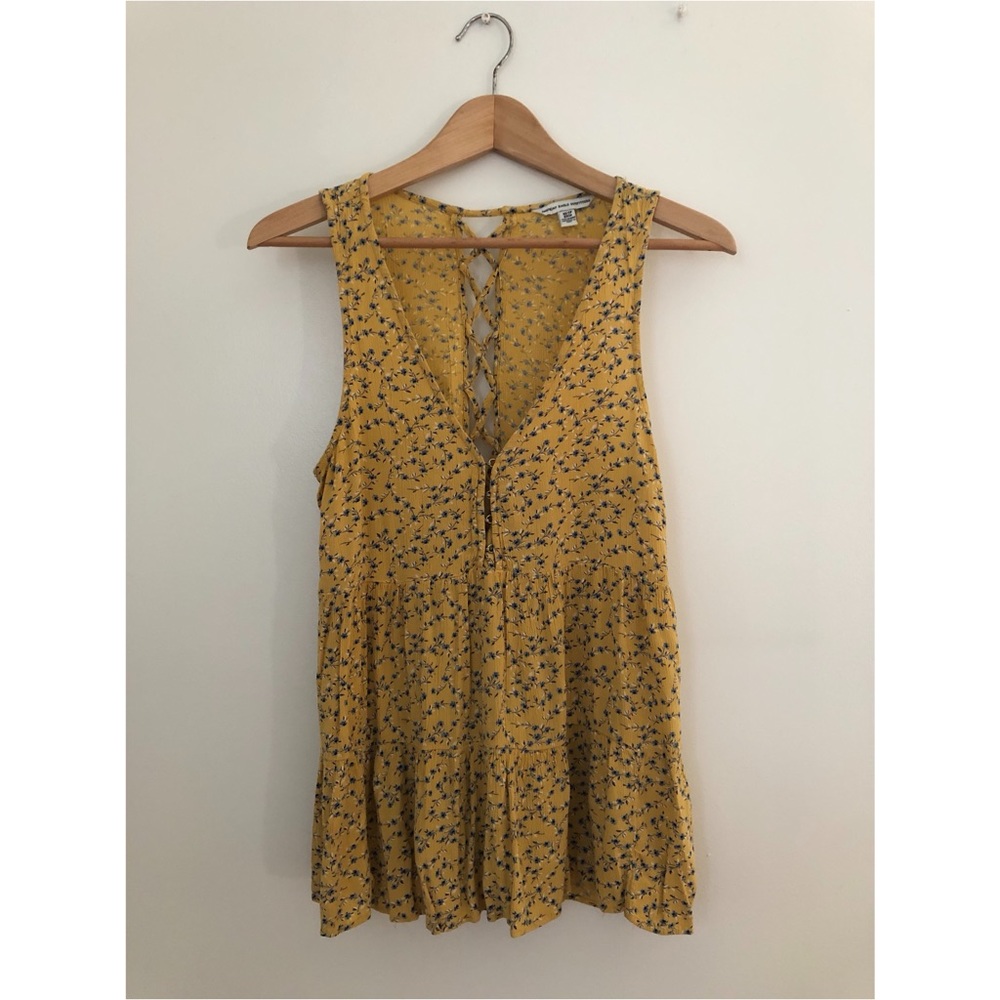 American Eagle Yellow Floral Tank Size XS